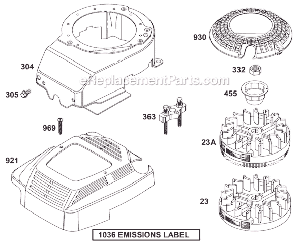 Page H Diagram and Parts List for 12C800SERIES  Briggs and Stratton Engine